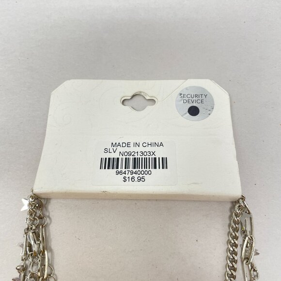 BKE Buckle Necklace Set of 3 Silver-Tone Necklaces Chains Celestial Stars - Picture 7 of 9